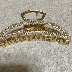 Gold rhinestones Embellished Hair Claw